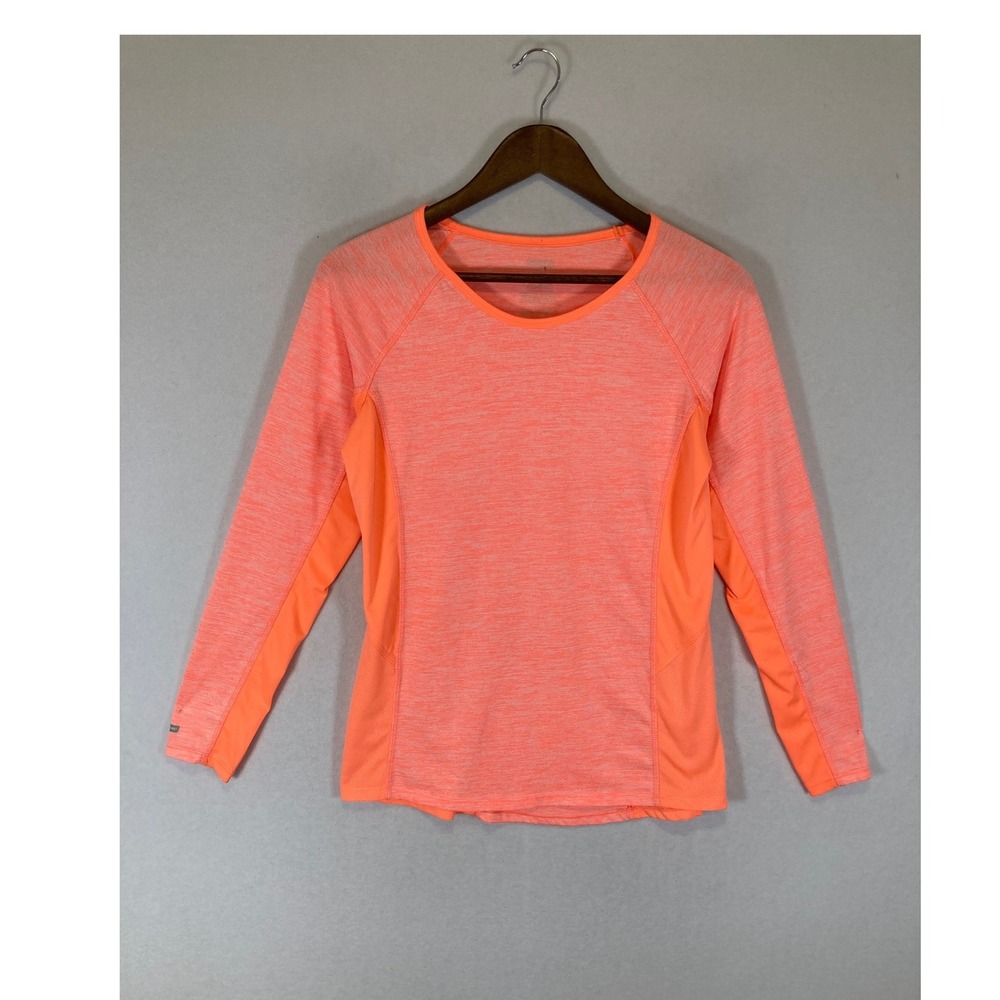 Activewear Danskin Now Womens Med Orbit‎ Orange Heather Long Sleeve Workout Top